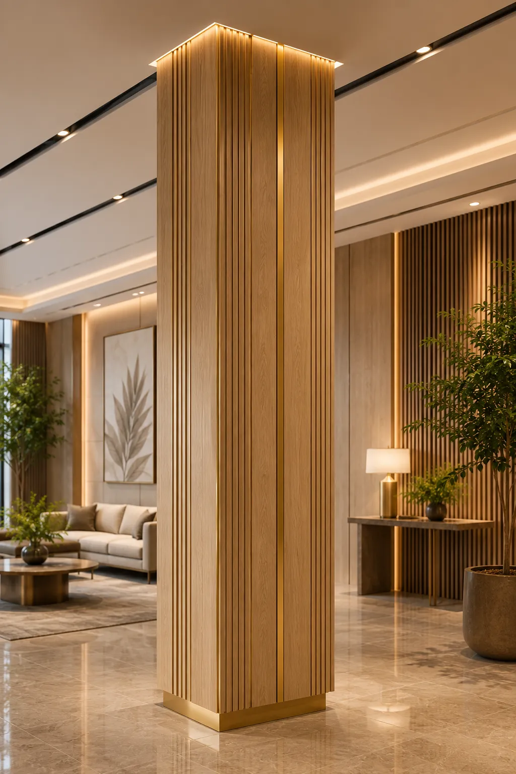 Column covers in a gold PVD finish