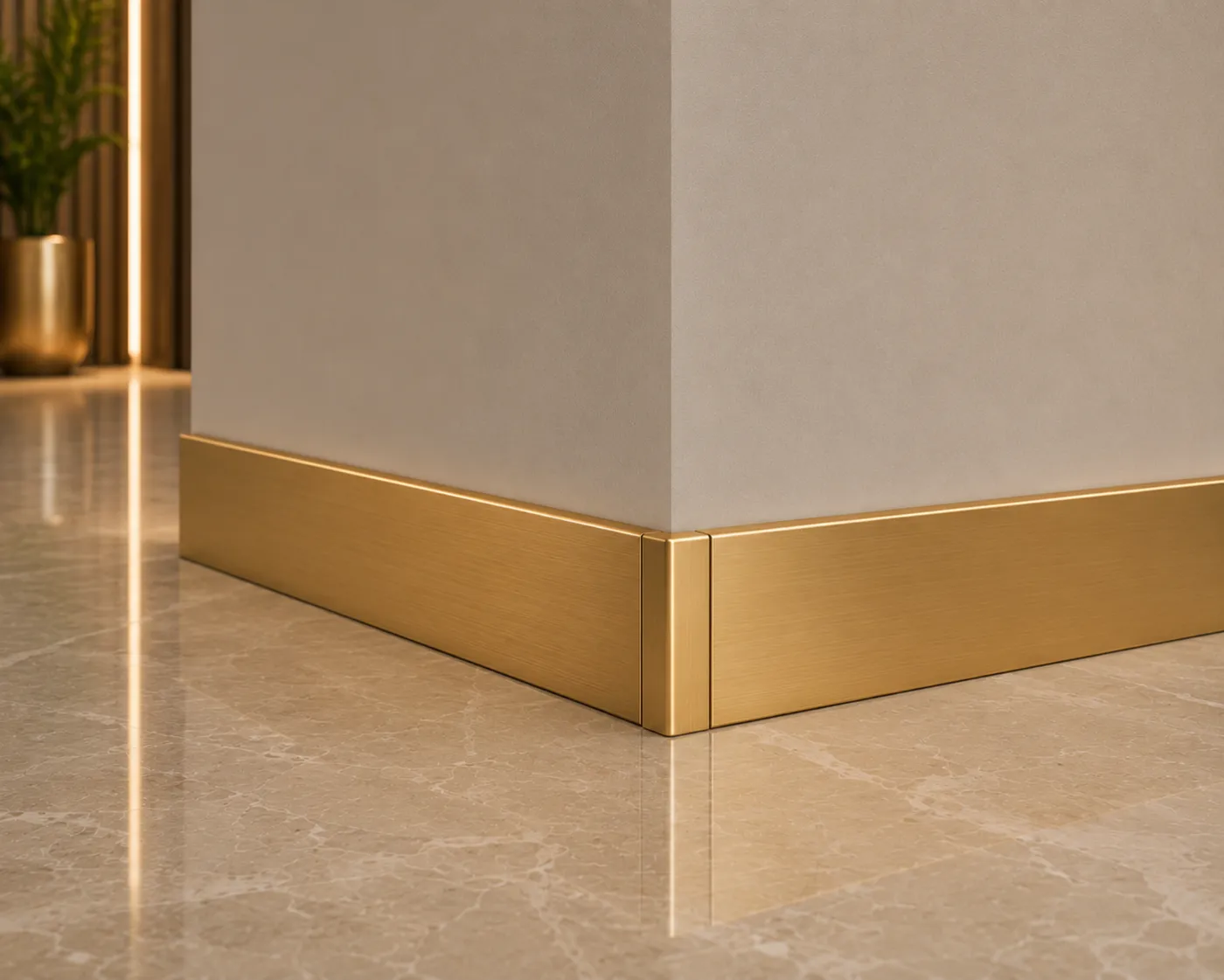 Skirting and trims in a gold PVD finish