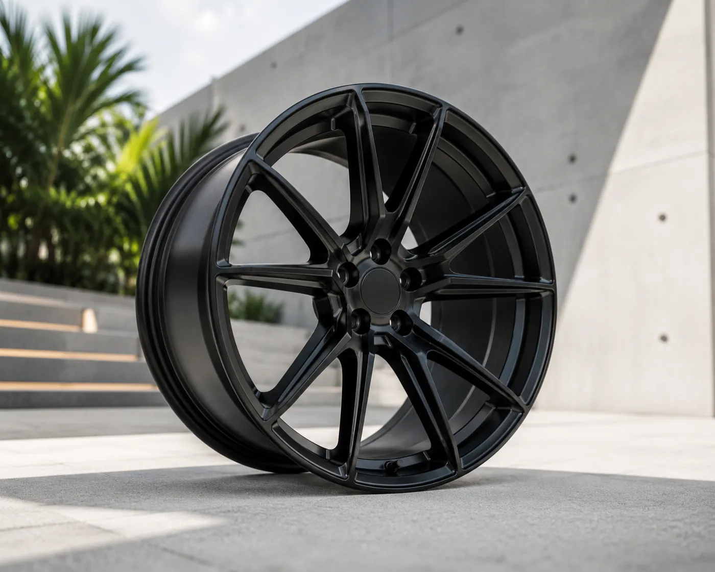 Alloy wheel in a black PVD finish