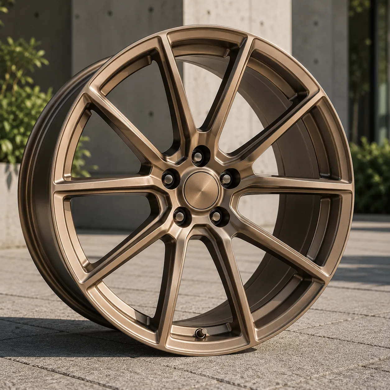 Alloy wheel in a bronze PVD finish
