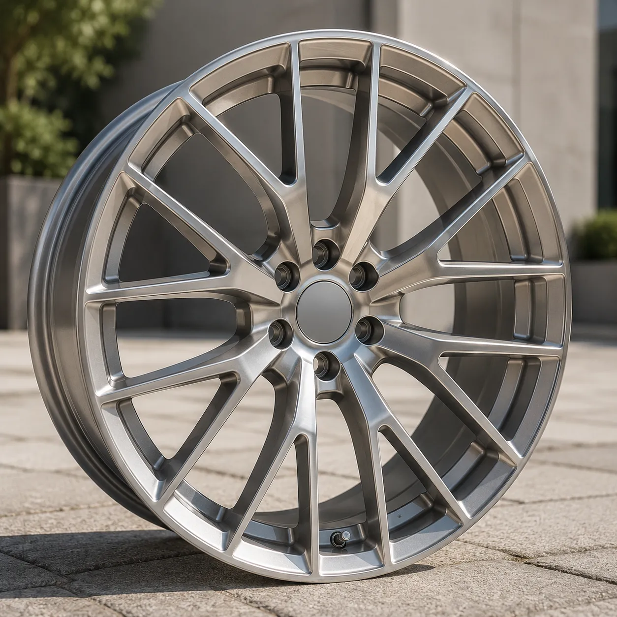 Alloy wheel in a nickel PVD finish