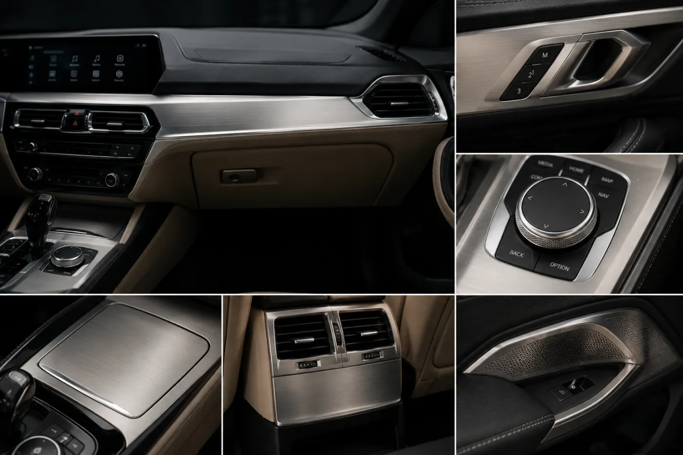 Car interior trim in a nickel PVD finish