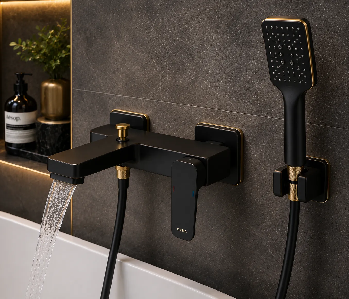 Faucets and mixers in a black PVD finish