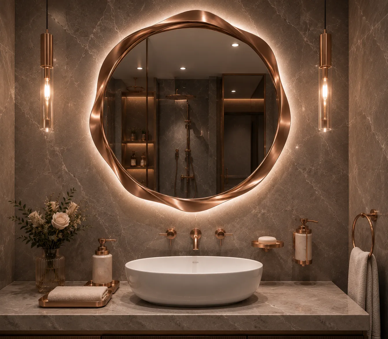 Bathroom fittings with a PVD-coated finish