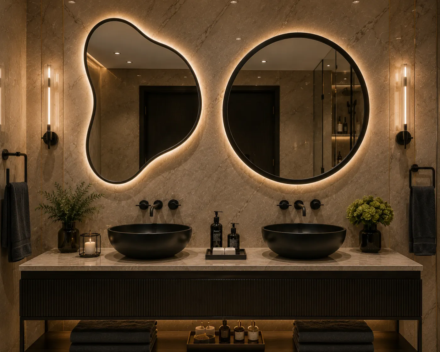 Bathroom fittings with a PVD-coated finish