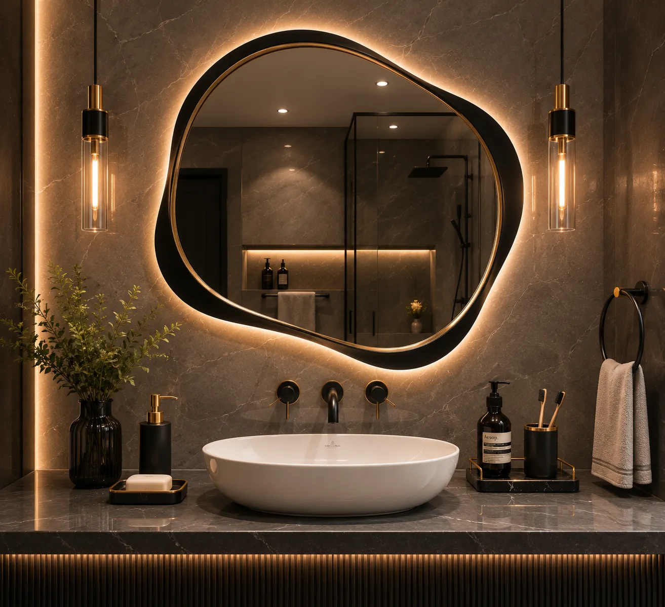 Bathroom fittings with a PVD-coated finish