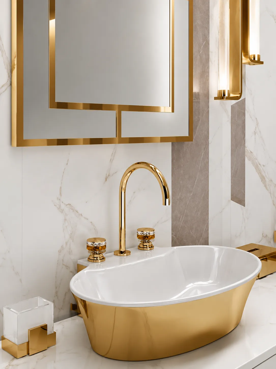 Bathroom fittings with a PVD-coated finish