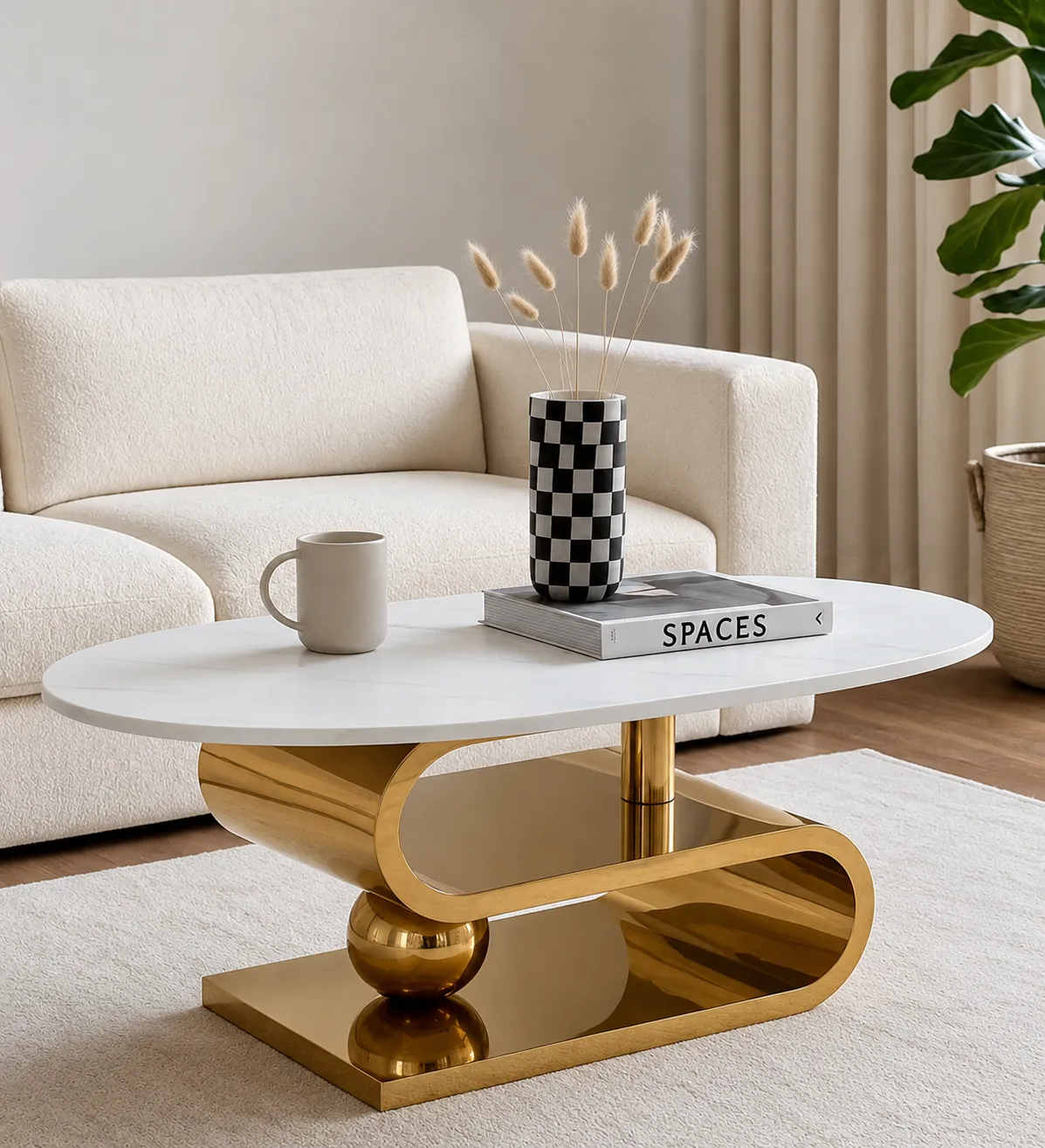 Centre table base in a gold PVD finish