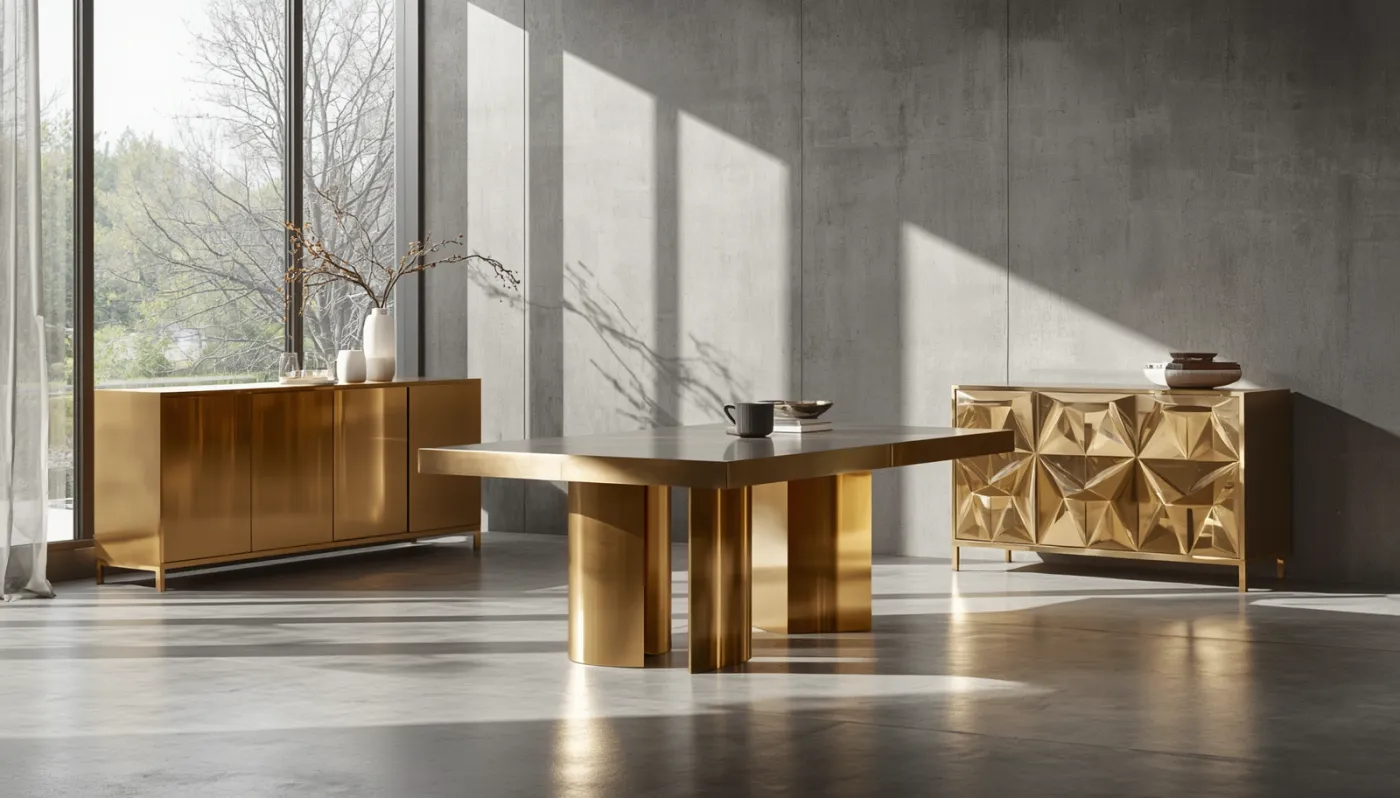 Furniture frame in a gold PVD finish