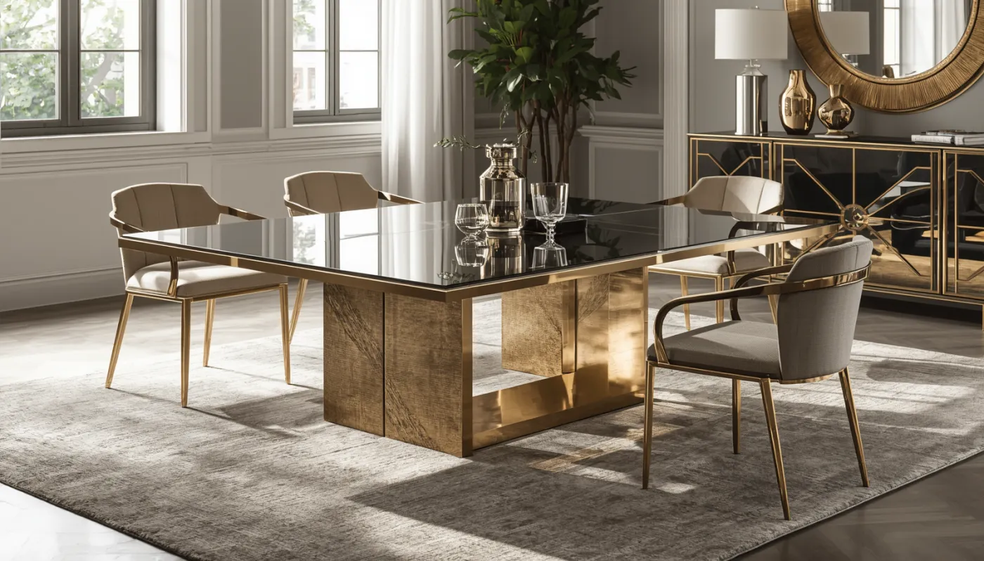 Furniture frame in a gold PVD finish