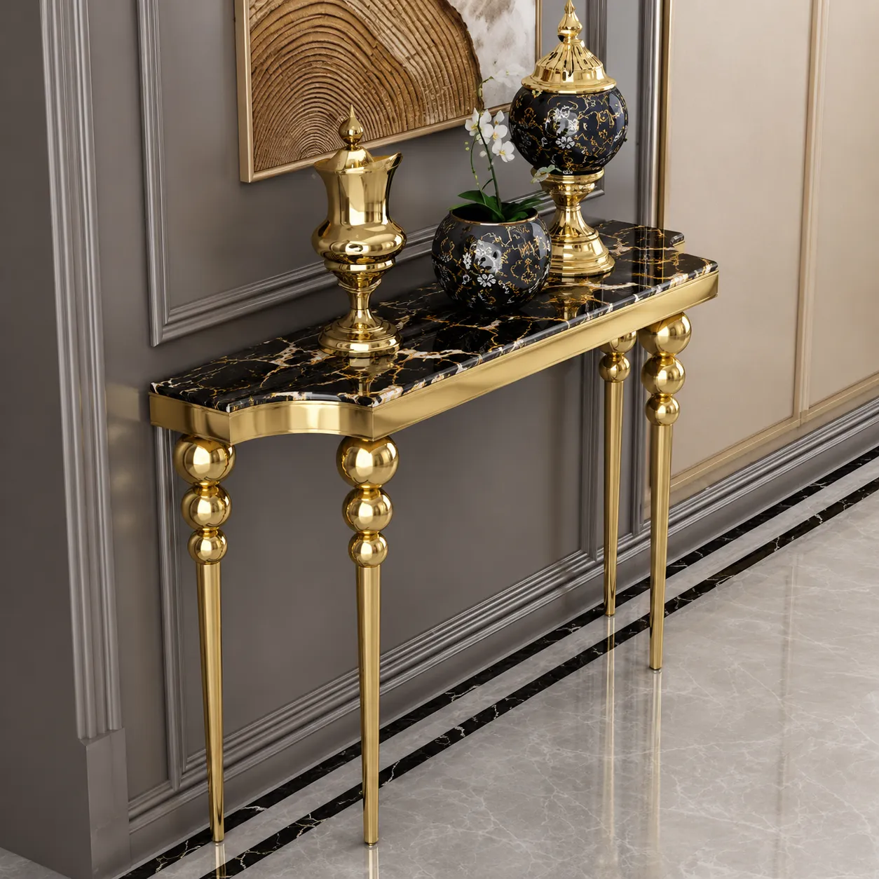 Furniture frame in a gold PVD finish