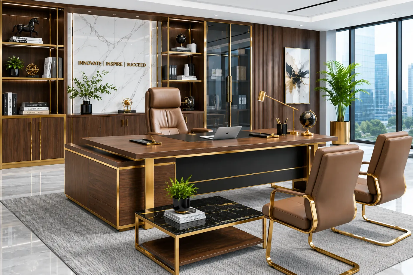 Furniture frame in a gold PVD finish