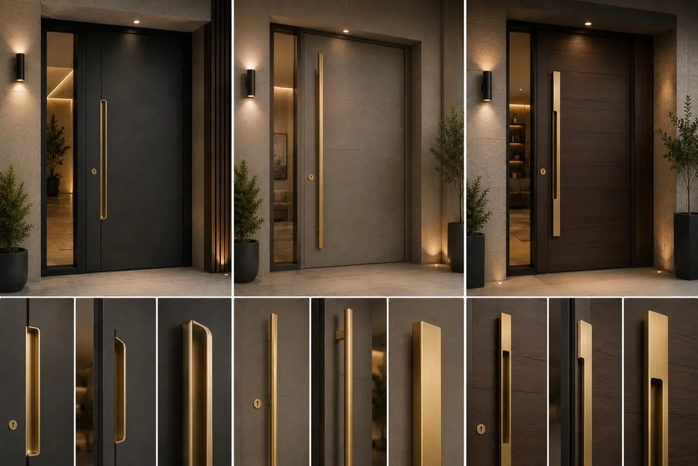Internal door handles with a PVD-coated finish