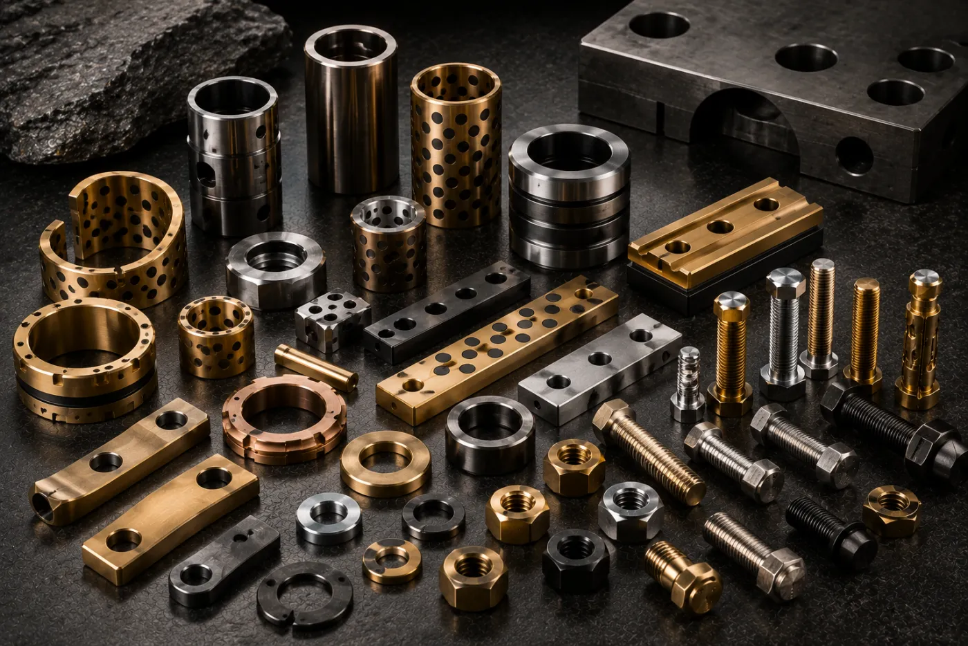 PVD-coated bushings, inserts and machine fittings