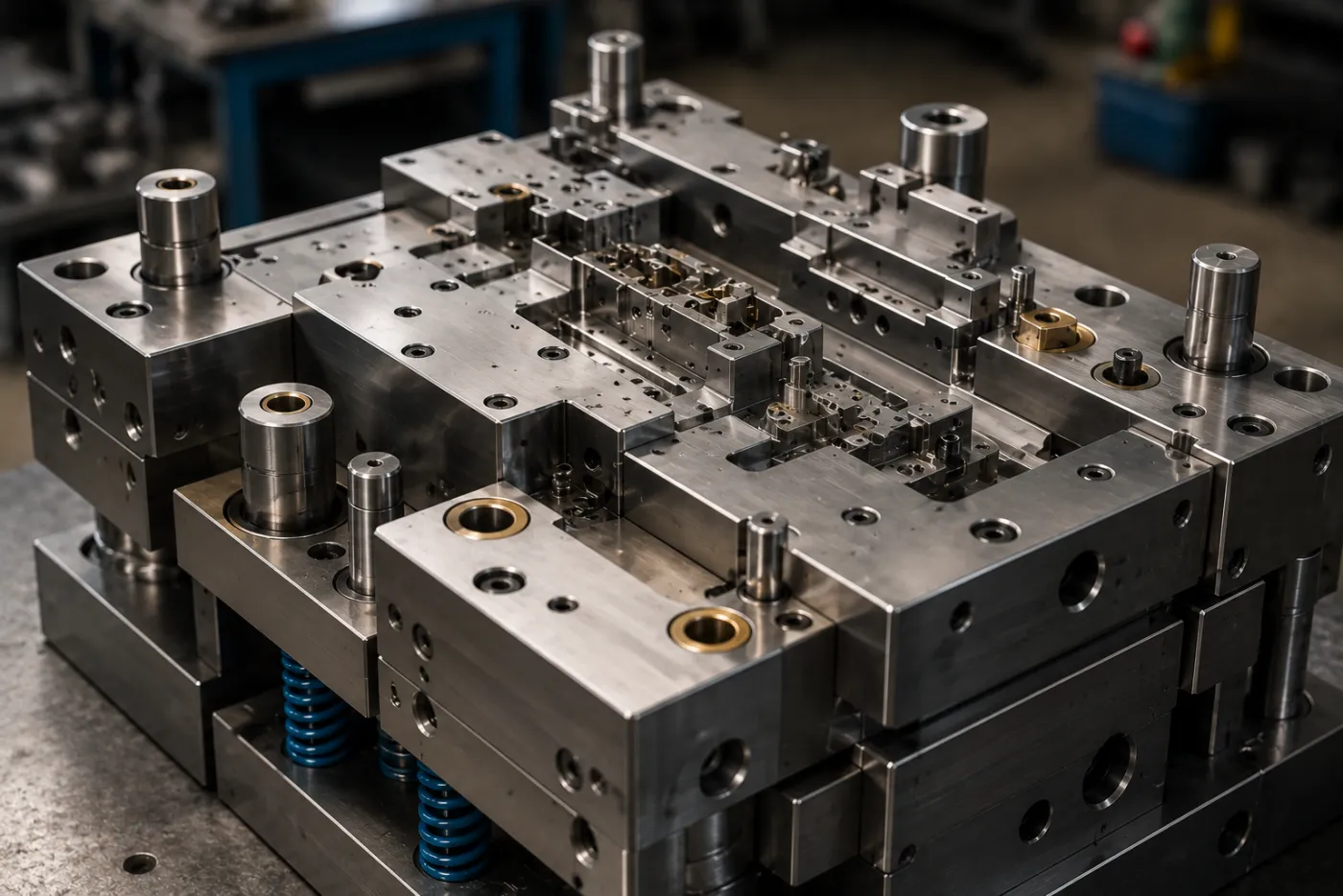 PVD-coated precision die block with guide pillars