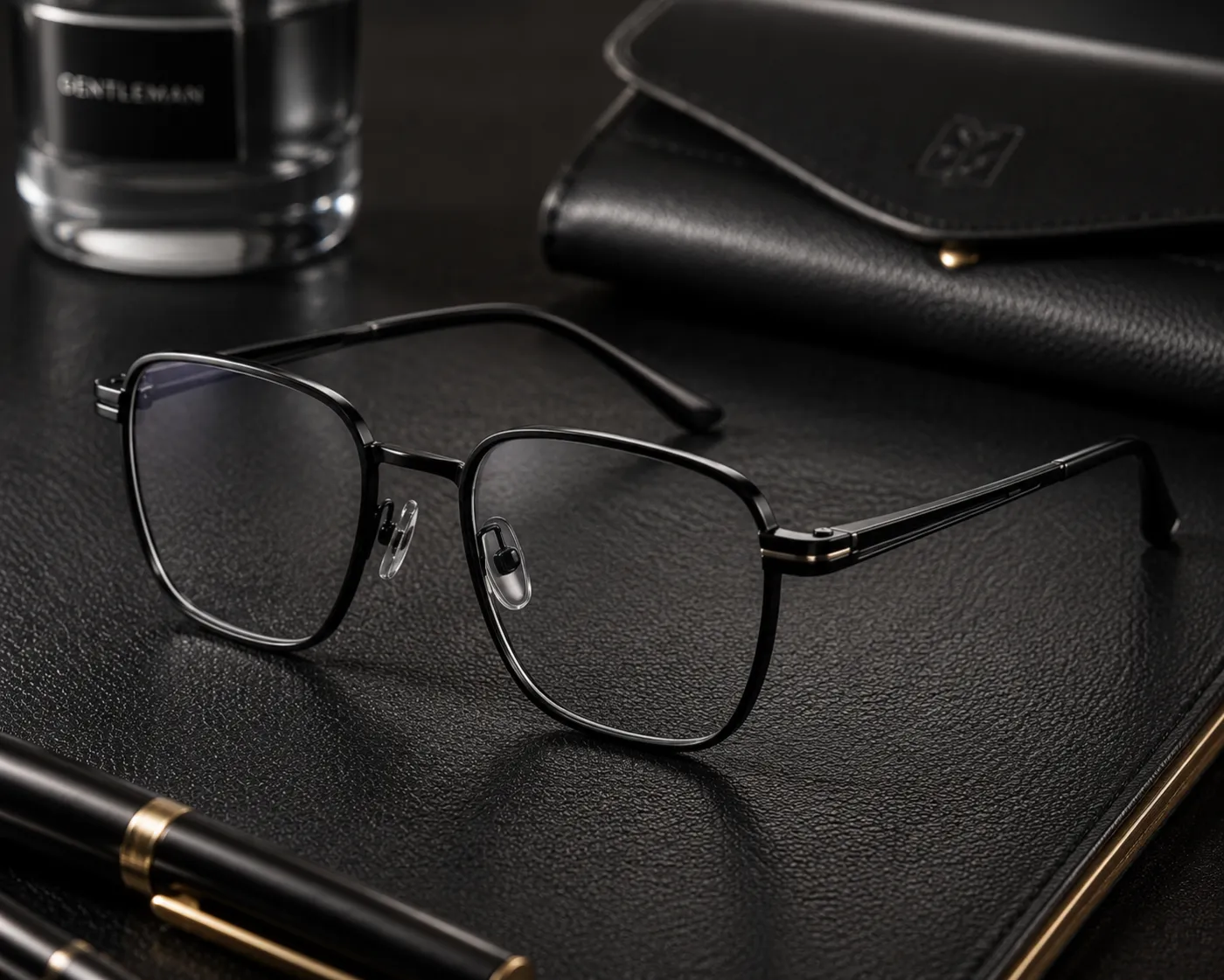 Eyewear frames with a black PVD-coated finish