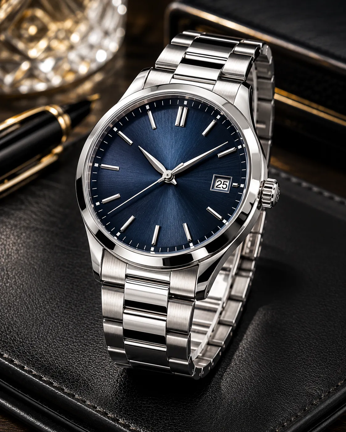 Wristwatch with a nickel PVD-coated finish
